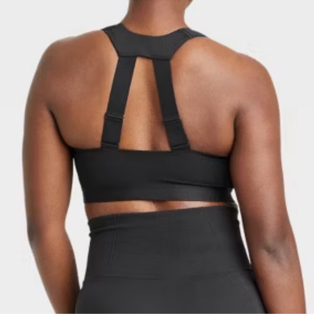 All in Motion Sculpt High Support Zip-Front Sports Bra in Black Size 36DD NEW - Picture 2 of 13